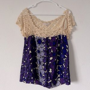 Corey Lynn Calter Crochet Silk Anthropologie Top Size Small